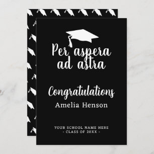 Per aspera ad astra Latin Congrat Graduation Cap Card