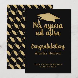 Per aspera ad astra Latin Congrat Graduation Cap Card