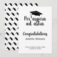 Per aspera ad astra Latin Congrat Graduation Cap