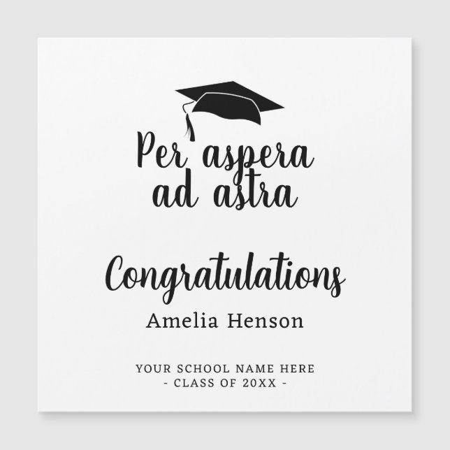 Per aspera ad astra Latin Congrat Graduation Card (Front)