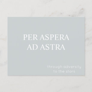 Per Aspera Ad Astra Latin Quote Postcard - Grey