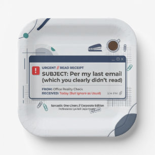 Per My Last Email Funny Office Quote  Paper Plate