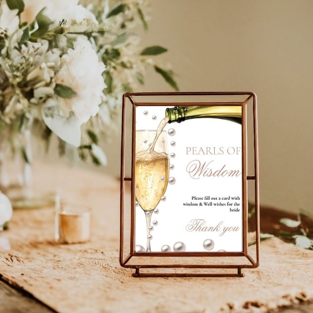 Perals & Prosecco bridal shower pearl of wisdom Poster (Creator Uploaded)
