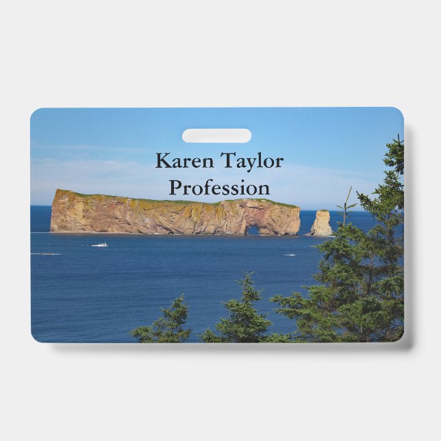 Percé Rock in the Gulf of the St. Lawrence ID Badge (Front)