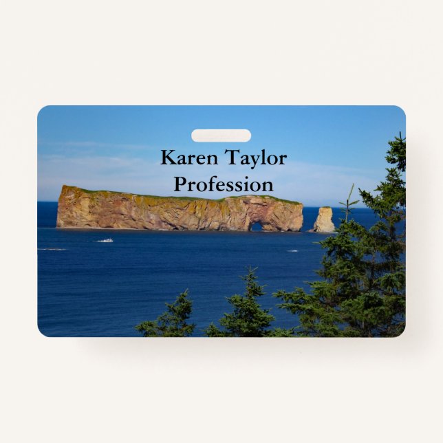 Percé Rock in the Gulf of the St. Lawrence ID Badge (Front)