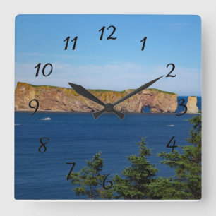 Percé Rock in the Gulf of the St. Lawrence Square Wall Clock