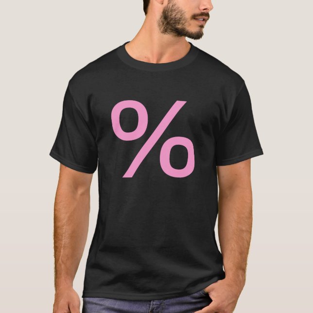 Percent (Small) - Pink T-Shirt (Front)