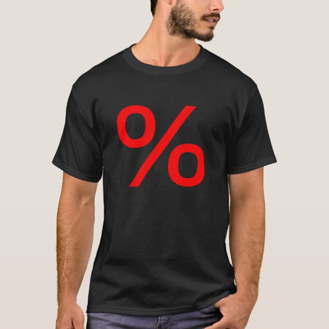 Percent (Small) - Red T-Shirt (Front)