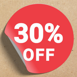Percentage Discount Sticker Promotional Sale Red