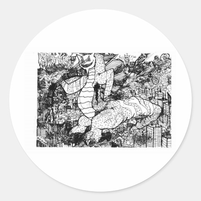 Percentum Godzilla Classic Round Sticker (Front)