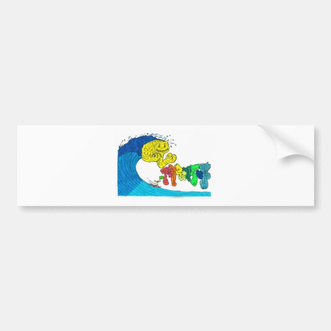 percentum surfing bumper sticker (Front)