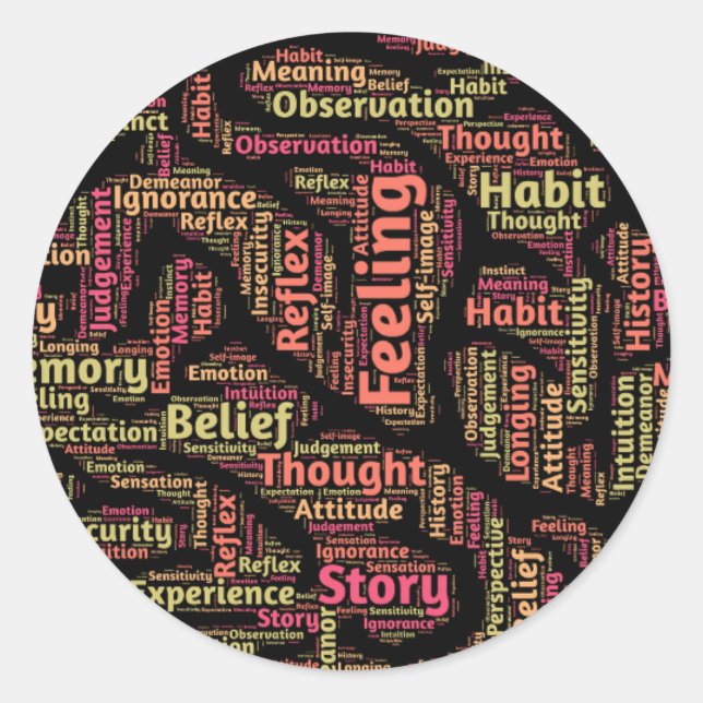 Perception Inspirational Word Art     Classic Round Sticker (Front)