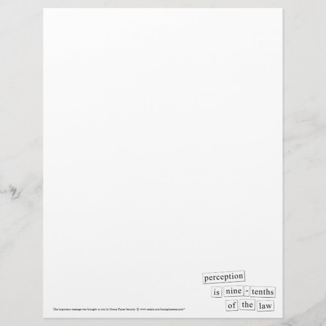 perception is nine-tenths of the law personalized letterhead (Front)
