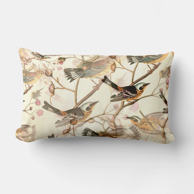 PERCHED BIRDS LUMBAR PILLOW (Front)
