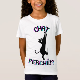 Perched Cat…?! – Funny and Quirky Cat Illustration T-Shirt