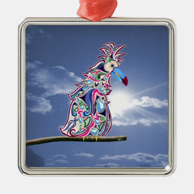 Perched Metal Tree Decoration (Front)