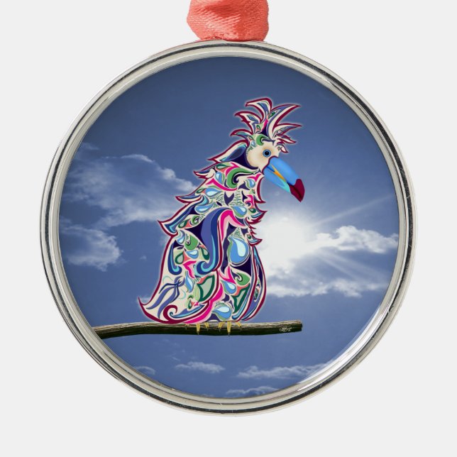 Perched Metal Tree Decoration (Front)