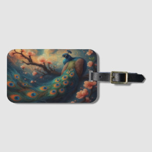 Perched Peacock Luggage Tag