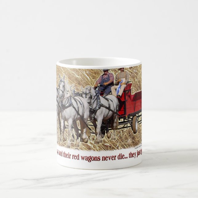 Percheron Draught   Horse Farm Wagon Buckboard Coffee Mug (Center)