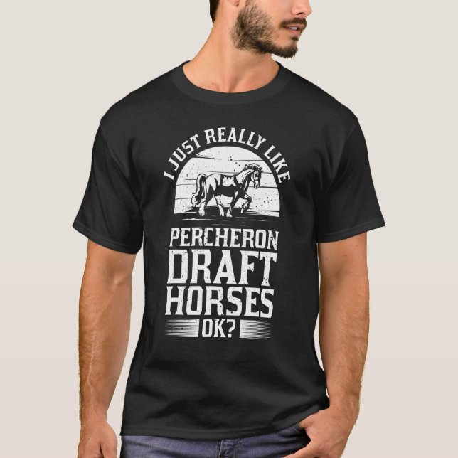 Percheron Draught Horse Horseback Riding Saddle 1 T-Shirt (Front)