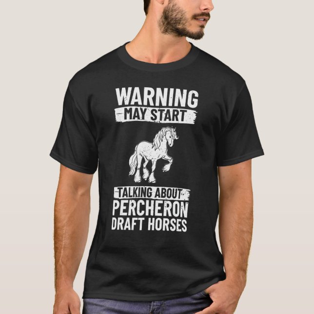 Percheron Draught Horse Horseback Riding Saddle 7 T-Shirt (Front)