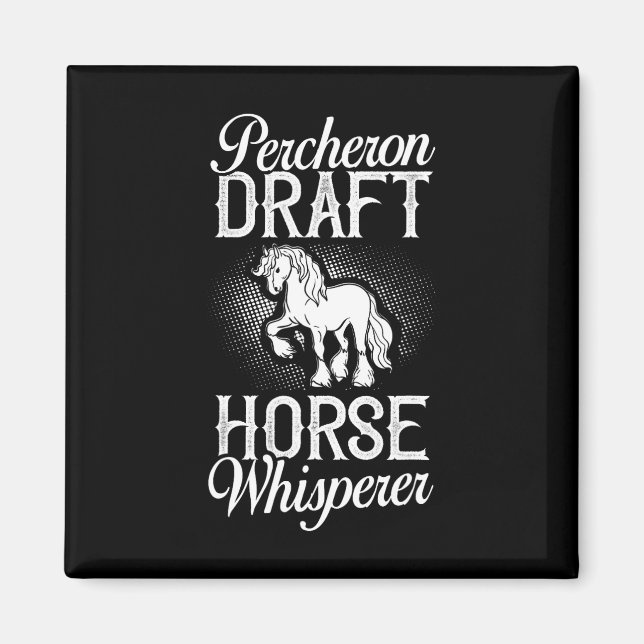 Percheron Draught Horse Horseback Riding Saddle  Magnet (Front)