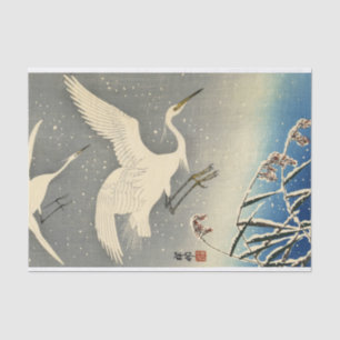 Perching Herons in Snow by Ohara Koson Tissue Paper