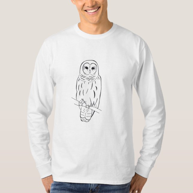 Perching Owl mens long sleeve t-shirt (Front)