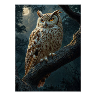 Perching Owl Poster