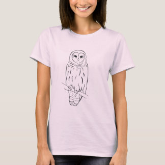 Perching Owl womens fitted organic t-shirt