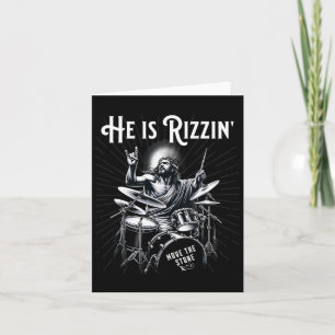Percussion Drum Funny Rizz He Is Rizzin Jesus Drum Card