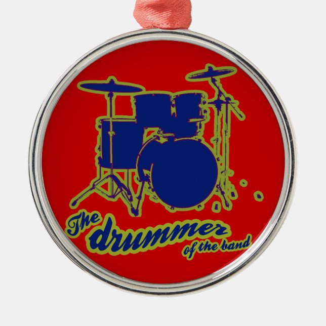 percussion drums ~ drummer metal tree decoration (Front)