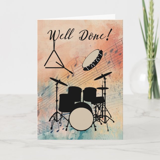 Percussion Drums Music Performance Congratulate Card (Front)