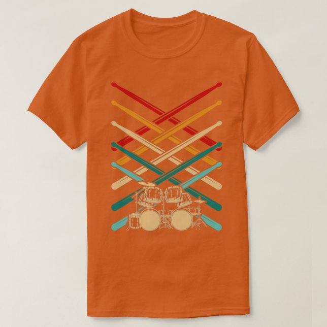 Percussion Drumsticks Drums T-Shirt (Design Front)