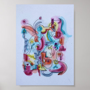 Percussion-Hand Painted Abstract Watercolor Art Poster