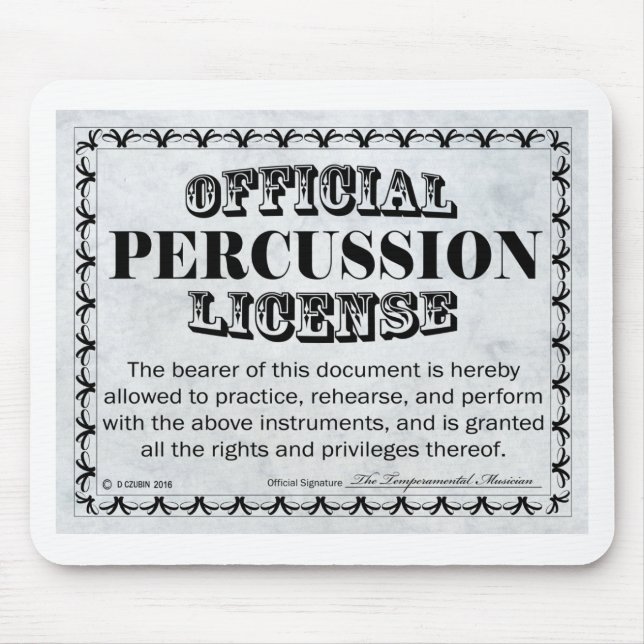 Percussion License Mouse Pad (Front)