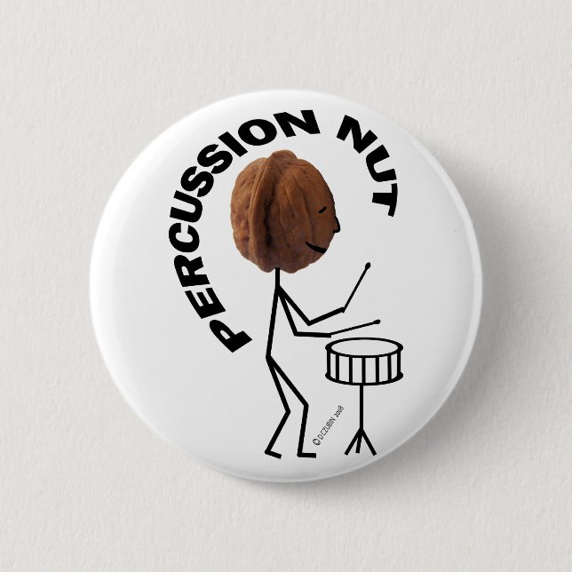 Percussion Nut 6 Cm Round Badge (Front)