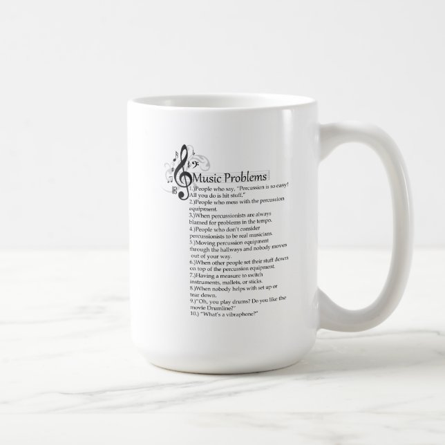 Percussion Problems List Coffee Mug (Right)