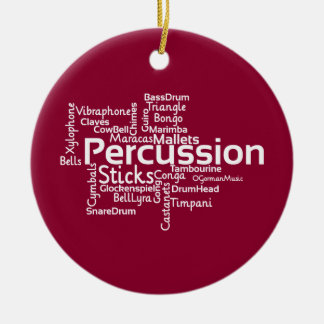 Percussion Word Cloud Ceramic Tree Decoration