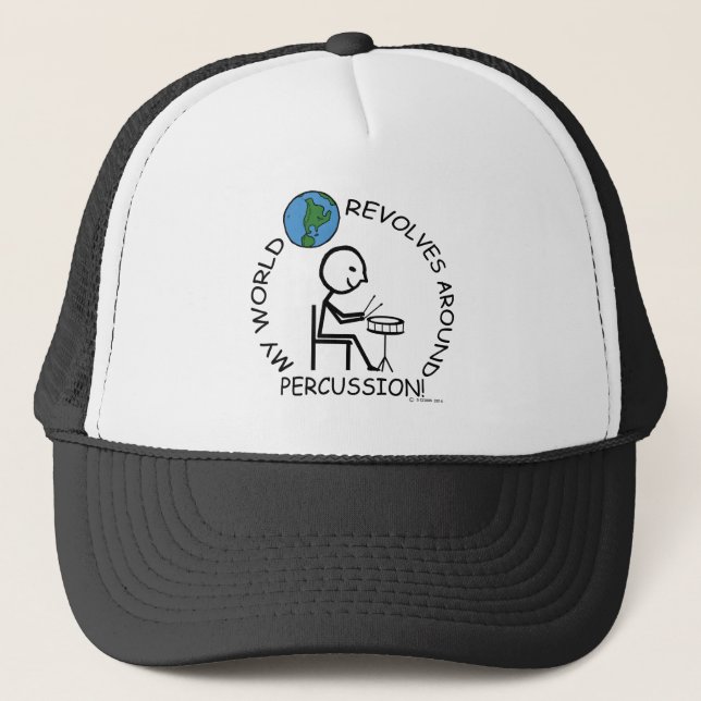 Percussion - World Revolves Around Trucker Hat (Front)