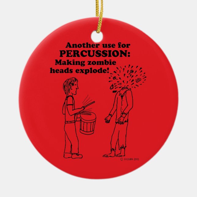 Percussion Zombie Explode Ceramic Tree Decoration (Front)