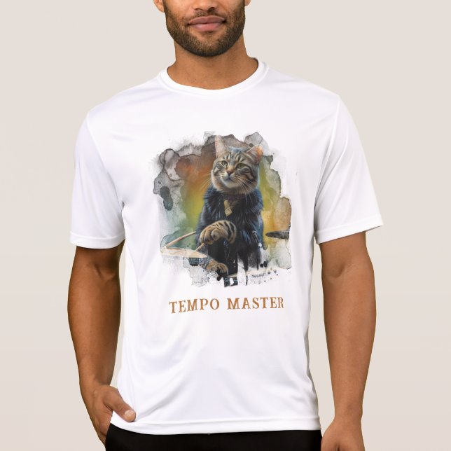 *~* Percussionist Cool Cat AP91 DRUM Player T-Shirt (Front)