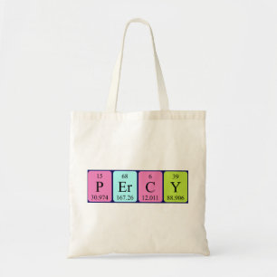 Percy periodic table name tote bag