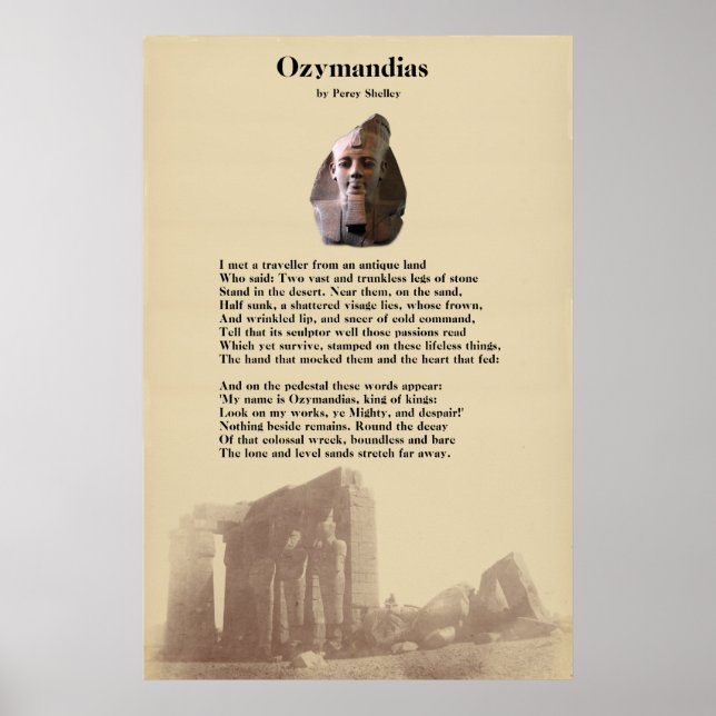 Percy Shelley's Ozymandias Poem Poster (Front)
