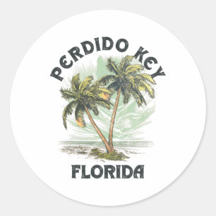 Perdido Key Florida Palms Vintage Beach For Men Wo Classic Round Sticker