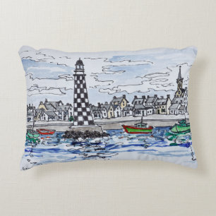 Perdrix Lighthouse, Loctudy Brittany, France Decorative Cushion
