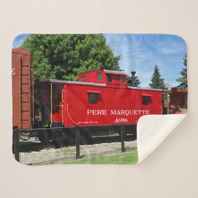 Pere Marquette caboose sherpa blanket (Front (Horizontal))