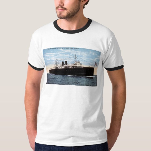 Pere Marquette Car Ferry 21 Crossing Lake Michigan T-Shirt (Front)
