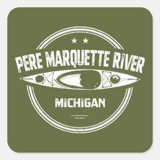 Pere Marquette River Michigan Kayaking Square Sticker