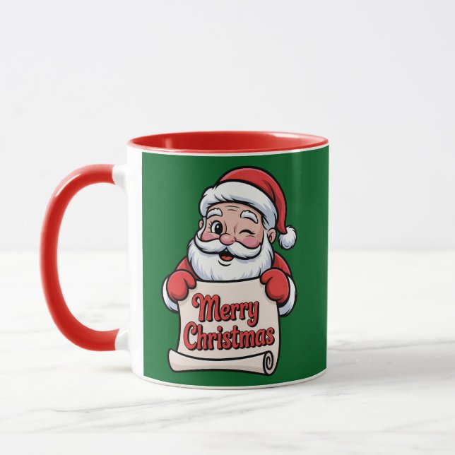 Père Noël Clin d'Œil 🎅 "Merry Christmas" Mug (Left)